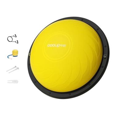 Imagem de Aymzbd Bola de Equilíbrio Versátil, Hemisférica E Antiderrapante para Treinamento de Corpo Inteiro, Ideal para Flexões, Pilates E Exercícios em Casa, Amarelo, 58 Cm