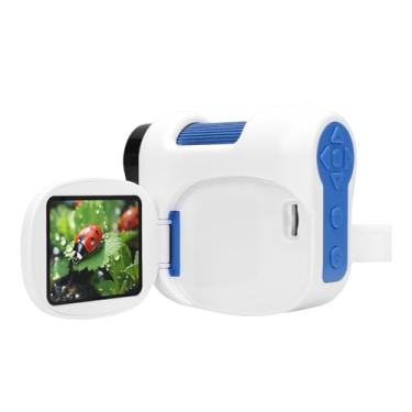 Imagem de Zhjvihx Microscópio Portátil Infantil, Ampliação de 100-1600X Com Tela Colorida Dobrável e Bateria de 500mAh, Microscópio Digital Portátil para Estudo de Pesquisa de Observação (Azul e Branco)