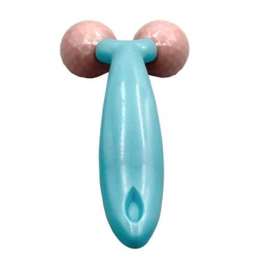 Imagem de Massageador Facial 3D Roller, Polipropileno, 18cm x 9cm, Rotação 360°, para Rosto, Pescoço, Braços, Pernas, Costas e Barriga, 110g