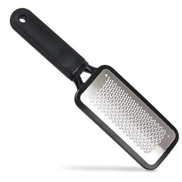 Imagem de Lixa de pé de aço inoxidável e removedor de calos - Ralador de calcanhar de nível profissional para remoção de pele morta, esfregão ergonômico para pés para calcanhares rachados (unidade única)