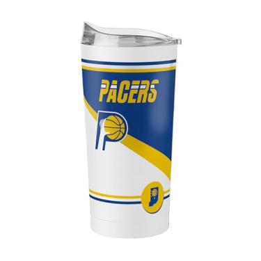 Imagem de FANMATS Copo de aço inoxidável NBA Indiana Pacers City Edition 590 ml – Acabamento em pó de parede dupla isolado e durável - Design City Edition, mantém as bebidas quentes e frias por horas