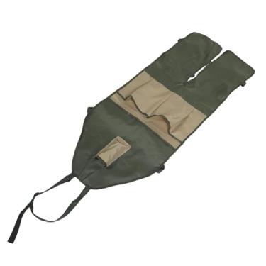 Imagem de AUNMAS Avental de Trabalho de Jardim, Avental de Jardinagem Com Protetor de Perna de Vários Bolsos para Corte de Trabalho Ao Ar Livre, Homens e Mulheres, Tecido Oxford 600D (Verde com Bolsos Cáqui)