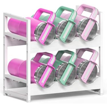 Imagem de Kssiaz Organizador de garrafa de água para copo Full Stanley de 1,134 g com alça, organizadores de despensa de cozinha e armazenamento para Owala Yeti simples e moderno, rack de vinho, suporte de 2