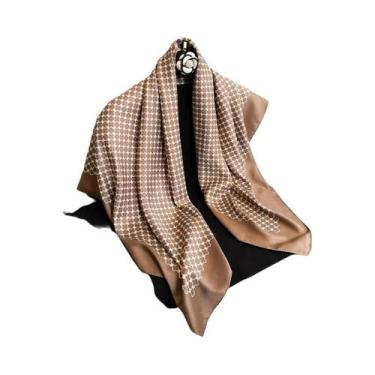Imagem de Lenço De Seda Feminino 90x90cm, Moda Quatro Estações, Hijab, Acessório