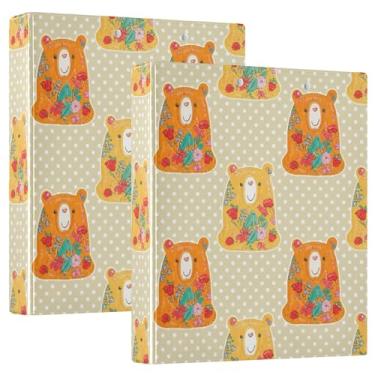 Imagem de Fichários florais personalizados de 3 cm com 3 argolas, 200 folhas, 3 pastas de anel, fichário redondo, 31,5 x 27 x 6 cm, 1 pacote