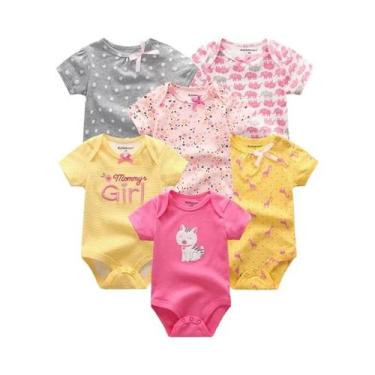 Imagem de Bodies De Verão Para Bebês Meninos E Meninas, 6 Peças, Macios, 100% Al
