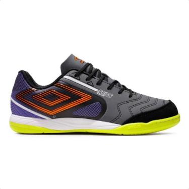 Imagem de Chuteira Futsal Umbro Pro 5 Bump Club Masculina, Grafite, Roxo, 44.