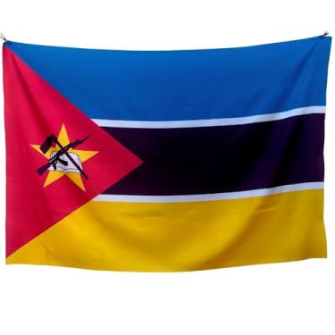 Imagem de Bandeira Decorativa Moçambique, Uso Interno e Externo, Oxford Premium, Sublimação a Laser, 150x100cm, Multicolorido
