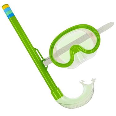 Imagem de Kit Mergulho Infantil Máscara Silicone e Snorkel P/ Piscina - Mor, Ver
