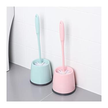 Imagem de Escova de vaso sanitário doméstica parede sem canto morto escova de vaso sanitário conjunto de limpeza de vaso sanitário escova de limpeza de vaso sanitário escova de vaso sanitário e suporte (cor