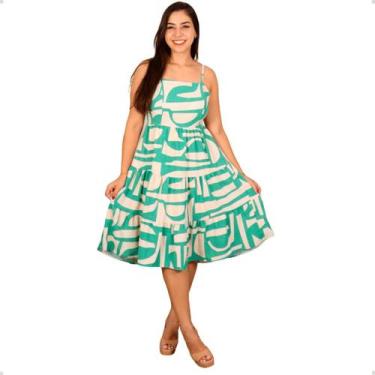 Imagem de Vestido Curto Feminino Rodado Duna Com Bojo Moda Verão Confortável Vár