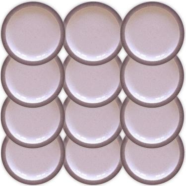 Imagem de 12 Pratos Raso Tramontina Rústico Cinza em Porcelana Decorada 28 cm 96880003