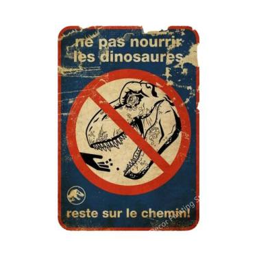 Imagem de Placa De Advertência Vintage De Dinossauro, Pôster Retrô, Arte Estétic