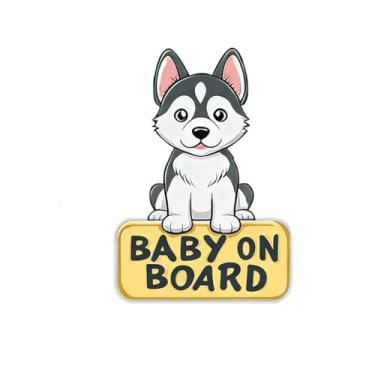 Imagem de Vesvory Adesivo de bebê a bordo para carros, placas de segurança fofas refletivas de alta intensidade, decalque de segurança de vinil à prova d'água para dirigir à noite para para-choque de janelas