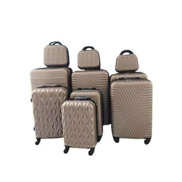 Imagem de Mala de Bordo 10kg ABS Casca Dura, Rodinhas Giratórias 360°, Cadeado com Senha, Bagagem de Mão Viagem(Bege Escuro,N18-8kg)