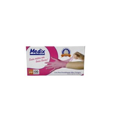 Imagem de Luva Nitrílica Rosa Procedimento Não Cirúrgico S/Pó - C/100UN - MEDIX,
