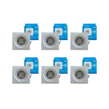 Imagem de KIT 6 Luminárias SPOT LED 5W Quadrada 6500K Elgin