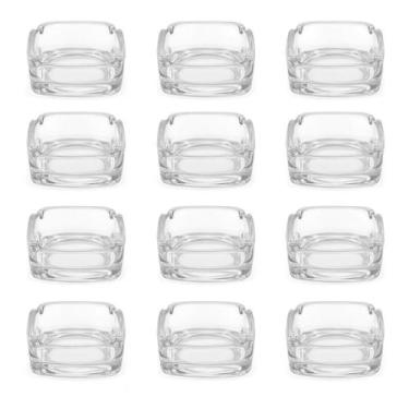 Imagem de Kit 12 Cinzeiro de Vidro Clássico Quadrado com 4 Apoios 8,5 cm - Lua M