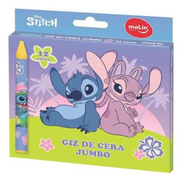 Imagem de Giz De Cera Jumbo 12 Cores Stitch - Molin Giz Stitch Angel Giz Stitch 