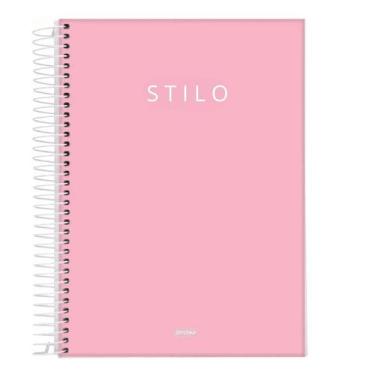 Imagem de Caderno universitario stilo 10m 160 folhas rosa pastel cd - Jandaia