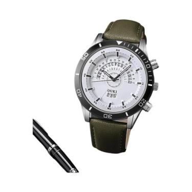 Imagem de Relógio De Quartzo De Luxo Em Couro PU Masculino, Design Simples E Cas