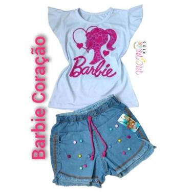Imagem de Conjunto jeans infantil  Barbie Coração. - MC MODA KIDS, M VESTE 4/6 A