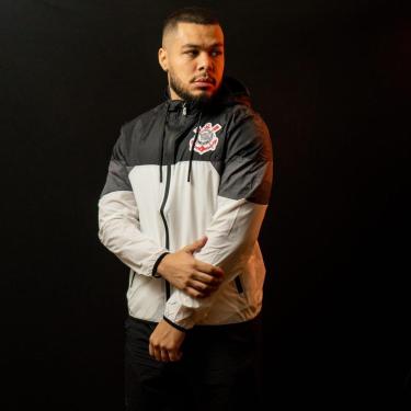 Imagem de Corta Vento Corinthians Recorte C/Capuz 32318 Preto/Branco-Masculino