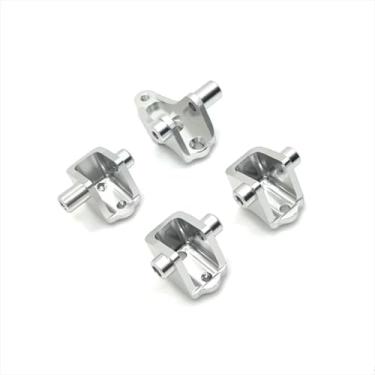 Imagem de MYHWDRNU Peças de carro RC compatíveis com TRAXXAS para TRX4 para TRX6 HB R1002 R1003 Rc acessórios de carro 4 peças de fixação de haste do eixo dianteiro e traseiro de metal para assento (prata)