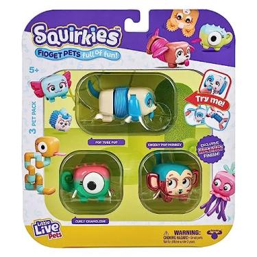 Imagem de Little Live Pets - Squirkies: Pacote com 3: Macaco Pop atrevido metálico | Brinquedos Fidget Interativos, Click, Flick, Tangle, Pop, 30+ para colecionar, vários pontos de ansiedade, para crianças a