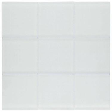 Imagem de Kit 1m² Pastilha de Vidro Patchwork 30cm X 30cm Branco Matte