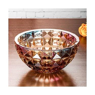 Imagem de Pratos de frutas decoração leve luxo vidro espesso prato de frutas moderno doméstico simples moda tigela de salada lanche tigela de sobremesa prato de armazenamento pratos de frutas/prato de frutas