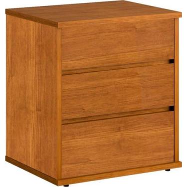 Imagem de Mesa de Cabeceira 3 Gavetas MDF Grécia-Nature Bianchi - Bianchi Móveis