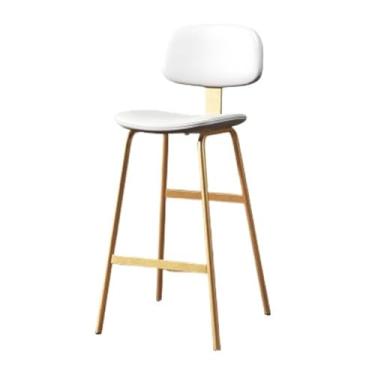Imagem de KHUTRW3D Balcão de cozinha, encosto branco, banco alto, ferro, restaurante, bar, cadeira alta com pernas douradas, cadeiras de bar