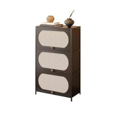 Imagem de KHUTRW3D Aparador de canto de 3 andares de cozinha/estante de livros Unidade de armazenamento de chão para sala de estar com gavetas (60 cm) Armário buffet