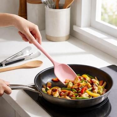 Imagem de Conjunto de 6 peças de silicone para assar, espátula de borracha de grau alimentício, alça forte de atualização, para panelas antiaderentes, cozinhar (rosa)