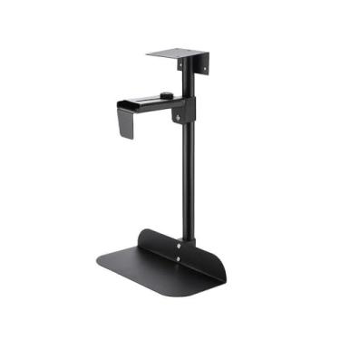 Imagem de Prático suporte de torre de CPU para computador sob a mesa, rotação de 360°, altura e largura ajustável, serve para a maioria (preto/branco) (preto)