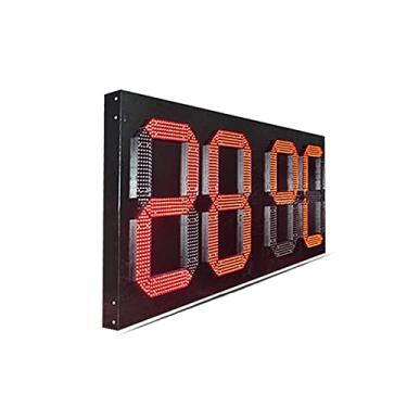 Imagem de Relógio temporizador de academia grande LED Dis-Play relógio de parede dupla face exterior à prova de chuva 30,5 cm único vermelho 88,88 formato LED tempo e temperatura Disp-Lay LED posto de gasolina