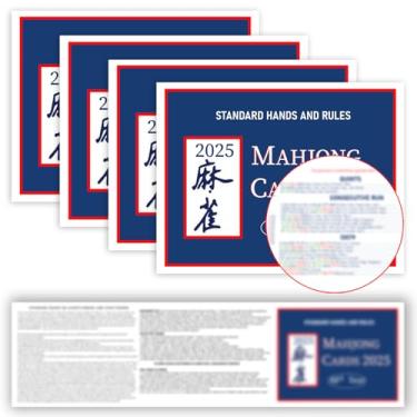Imagem de Pixibond Mahjong Cards 2025, 4pcs Mah Jongg Card Large Print, Easy to Read Rule Cards for Mah Jongg, Perfect Mahjong Accessories and Gifts for Mahjong Beginners