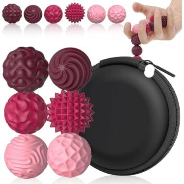 Imagem de Bolas Sensoriais Magnéticas de Silicone – Brinquedo Antiestresse e Calmante para Crianças e Adultos, Ideal para Autismo, Alívio Ansiedade (6 peças - vermelho)