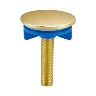 Imagem de Tampa Decorativa Para Furo De Pia De Cozinha Em Latão Dourado Escovado