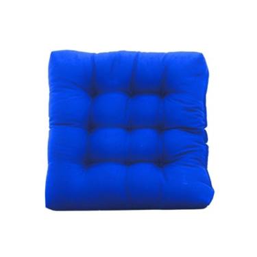 Imagem de Almofada Futon para Assento 50x50cm com Corda Tecido Oxford Macia e Confortável para Cadeira Banco e Pallet(Azul Royal)