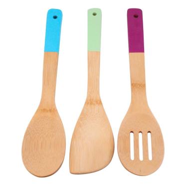 Imagem de Jogo 3 Utensílios Dynasty em Bambu com Cabo Colorido 