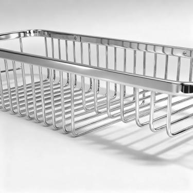 Imagem de Azcom Cesto de canto para chuveiro – Rack de armazenamento de canto de aço inoxidável 304, cesta organizadora de parede, prateleira de lavatório adequada para banheiro e cozinha - cesta longa