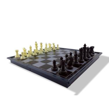Imagem de Jogo de Xadrez Magnético Tabuleiro Dobrável Tipo Estojo em Plástico