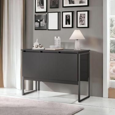 Imagem de Buffet 3 Portas Moderno Amsterdam - Preto Onix Preto Onix