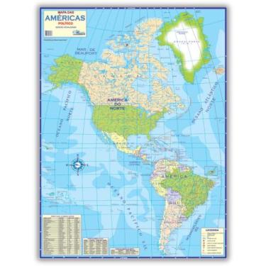 Imagem de Mapa Gigante das Américas - Dobrado 120 x 90 cm - Escolar e Geográfico