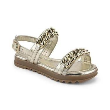 Imagem de Sandália Infantil Menina Bibi Flat Form II Dourada 1198017-Feminino