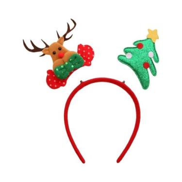 Imagem de Tiara De Natal Com Desenho De Boneco De Neve E Chifres De Rena, Presen