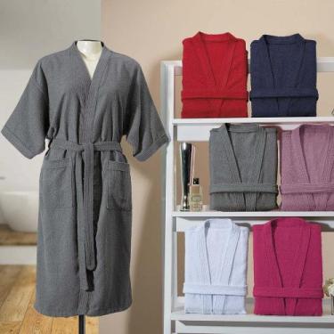 Imagem de Roupão de Banho Reluz Atoalhado Tamanho Único 100% Algodão - Branco