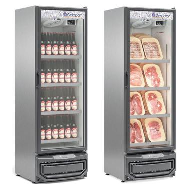 Imagem de Expositor Vertical 1 Porta De Vidro Gcbc45 Gelopar Refrigerador 445 Litros Inox 220v